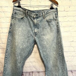 Levi's 569 jeans mens 36x30 acid wash Blue loose fit straight leg stretch